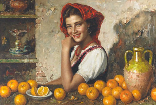 girl-with-oranges by Luigi  Amato