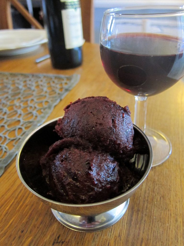 Blackberry Pinot Noir sorbet - a harmonious, complex and delicious flavour experience