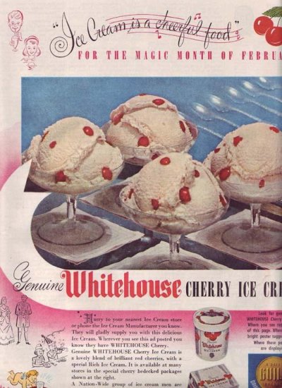 1950's Whitehouse Cherry Ice Cream Ad (Saturday Evening Post)