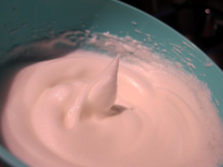 Egg whites whipped stiff - one easy way of creating spoom