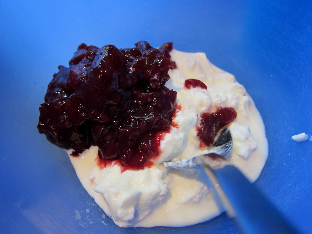 Quark and good quality cherry jam - all you need for making delicious ice popsicles