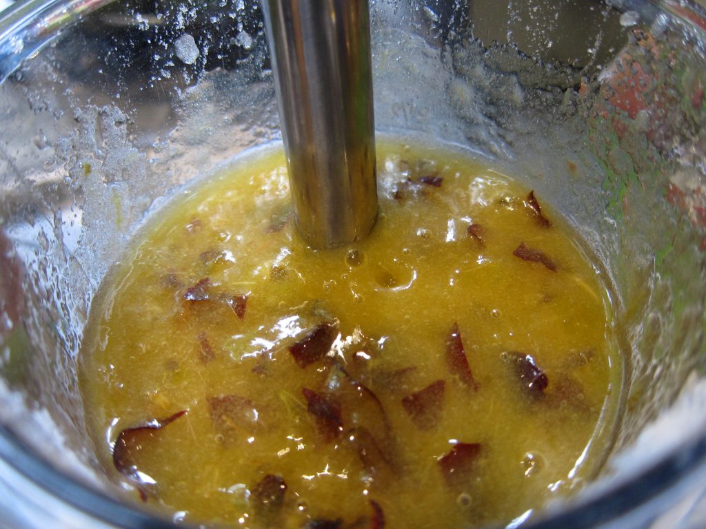 When making the puree, remember not to exclude the healthy skins of the plums!